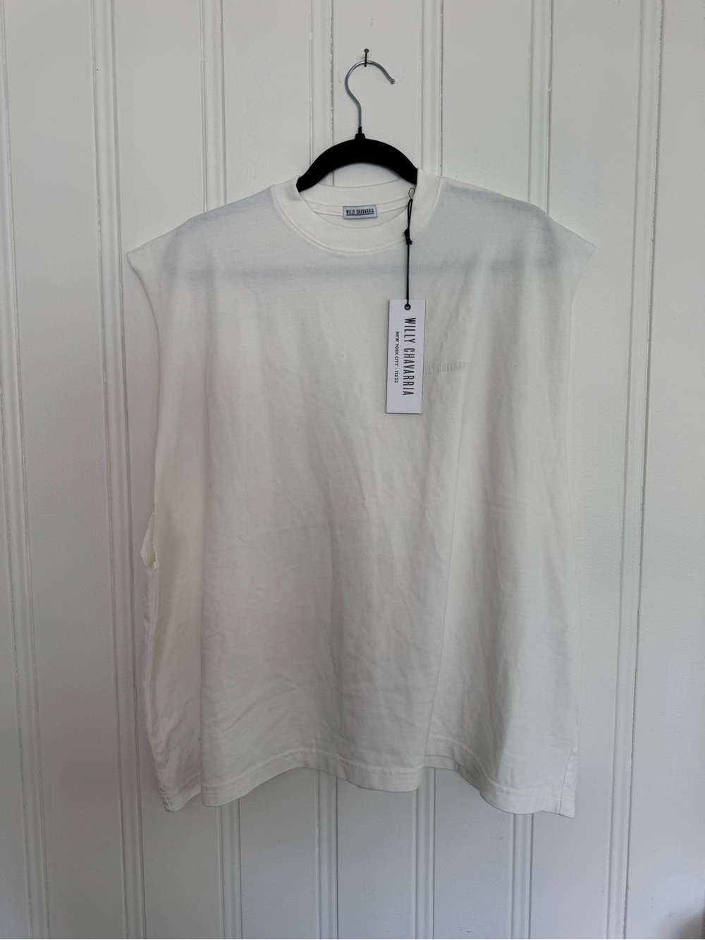 Willy Chavarria White Sleeveless Muscle Tee